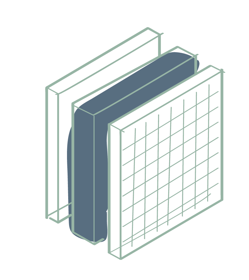 Drei Bücher, eines ohne Titel, eines mit einem grauen Band, eines mit einem Gittermuster, auf schwarzem Hintergrund