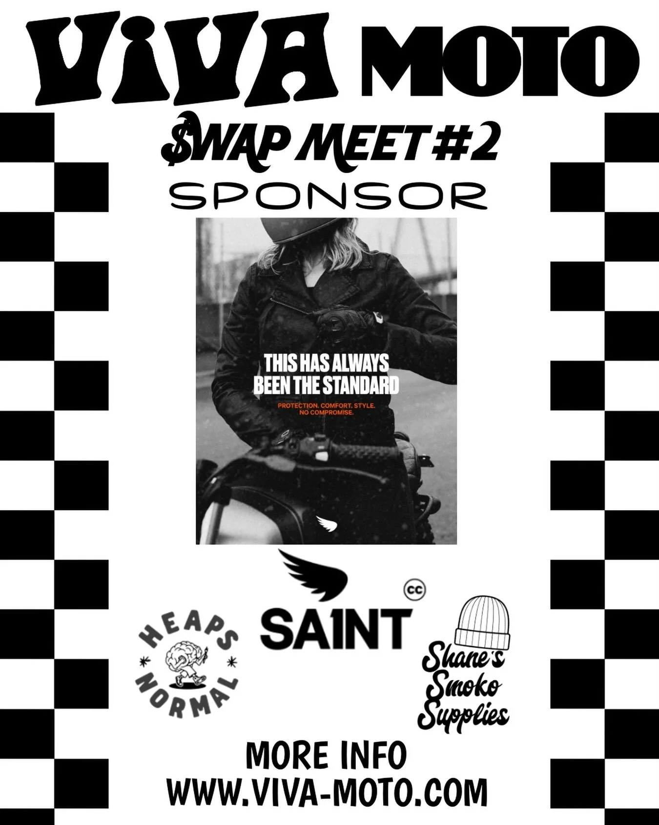 The legends at Saint Unbreakable are offering a very generous discount code to attendees at this Sundays swap meet. We will also be giving out some prizes during day from their range. Come see me at the Viva Moto booth for the discount details. #sain