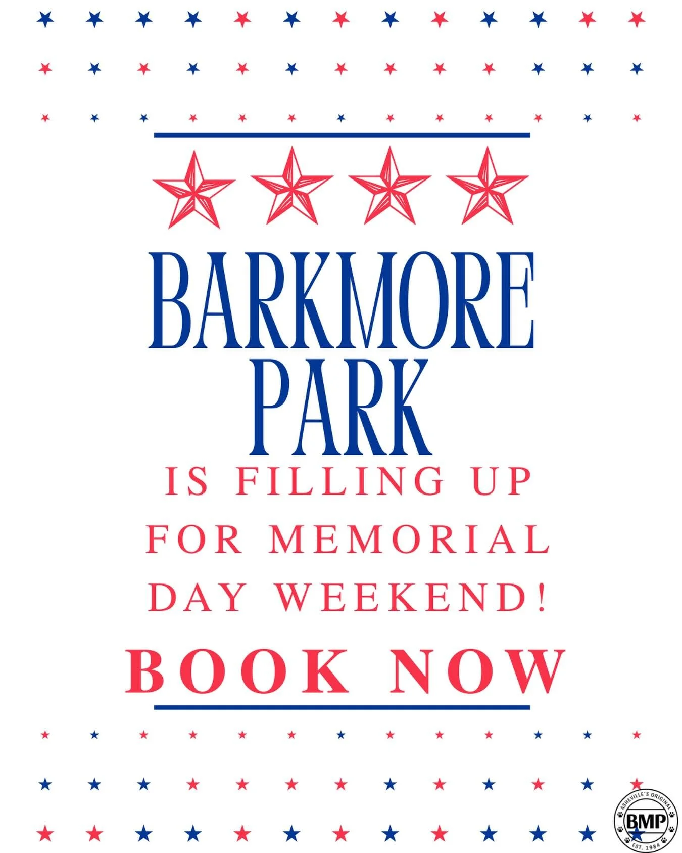 BOOK NOW!!! ❤️🤍💙

We are filling up fast for Memorial Day Weekend, May 23rd-25th.

Please keep in mind that our Holiday Hours for Monday 25th are as follows 

7-10:00 Am
3-6:00 PM 

Please book through our Gingr App or Call Our Front Desk:)

#veter