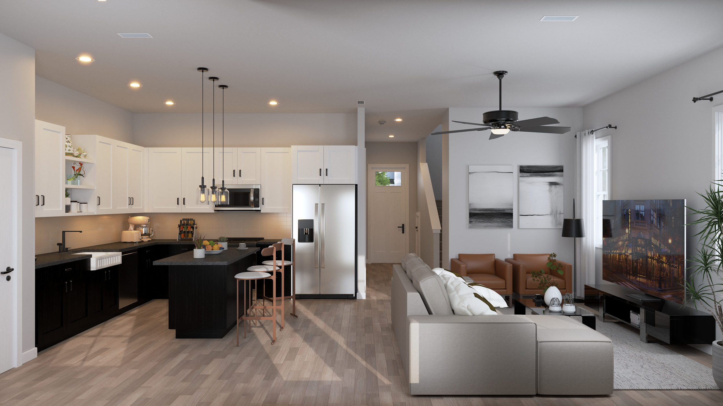 Living & Kitchen view 