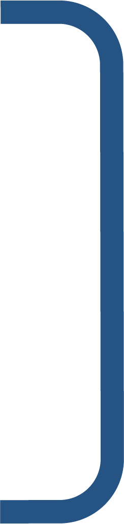 A thick, vertical blue bracket with rounded corners on a white background, appearing on the right side of the stats for how many CM Collaborative projects have been completed on time.