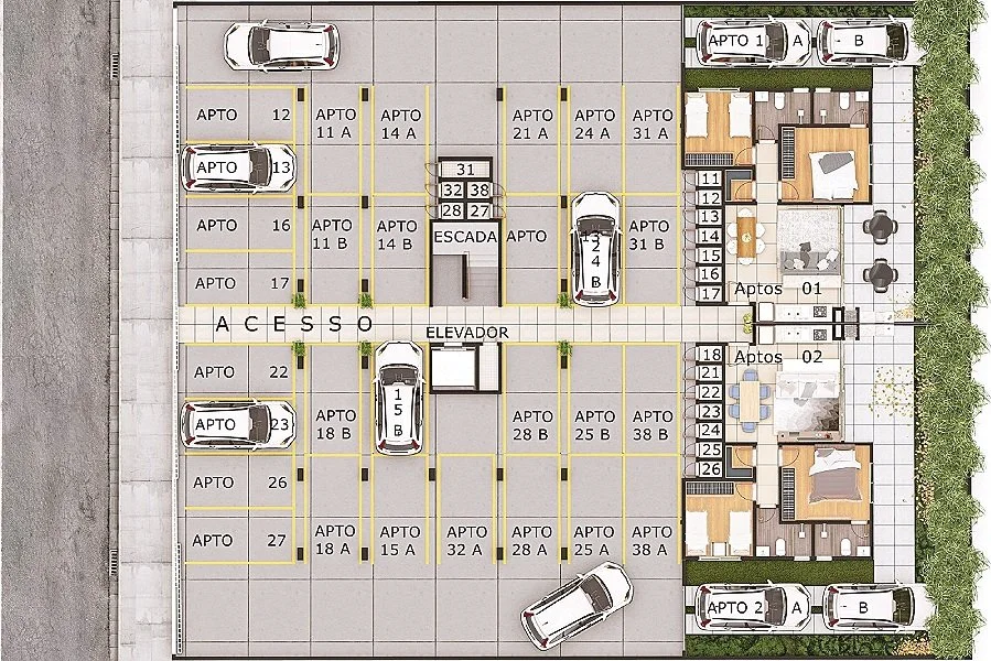 Garagem do Edifício J. Saboia, em Ubatuba