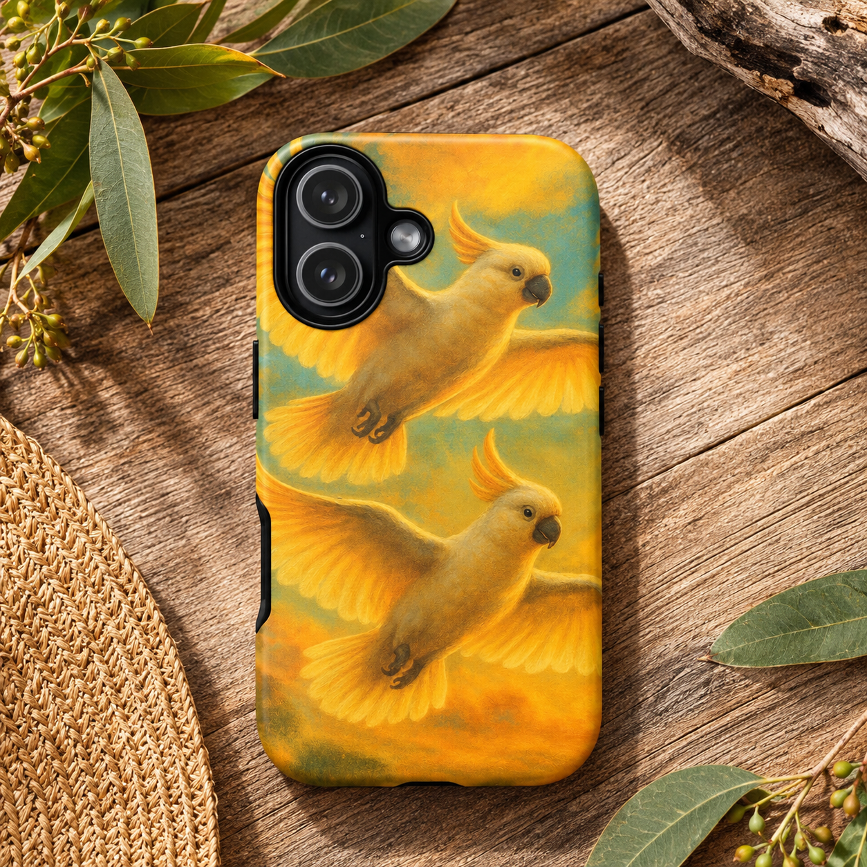 Protective Phone Case - Cockatoos in Flight