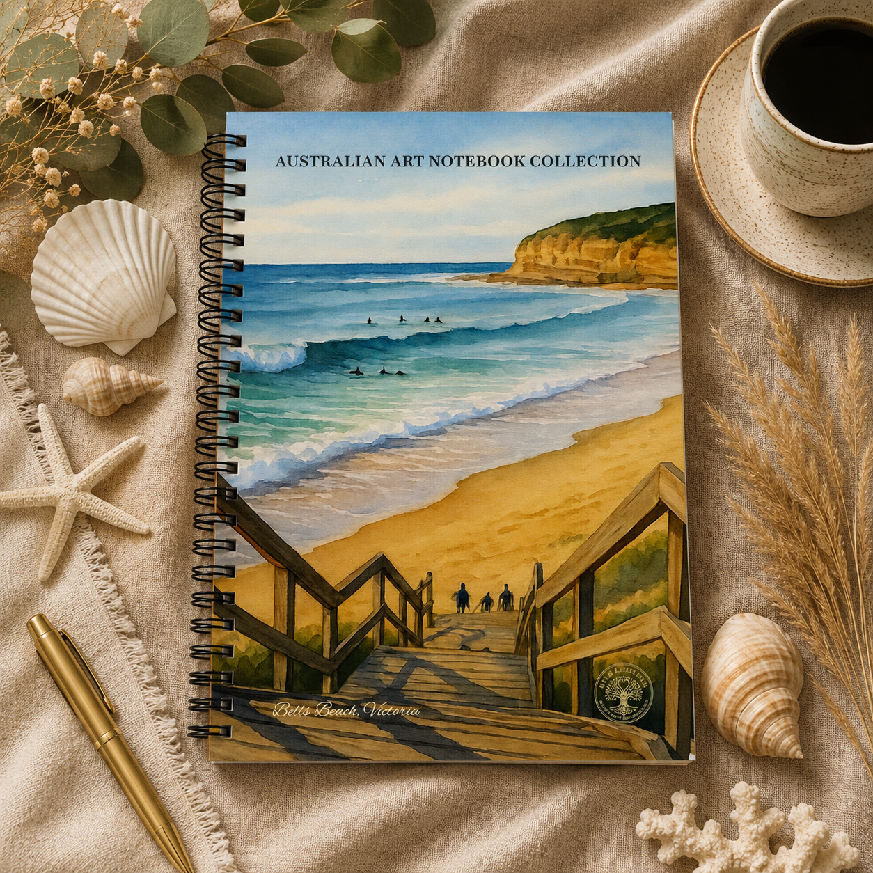 Bells Beach, Australian Notebook Collection - Beach Escapes, Australian Retro Travel Series
