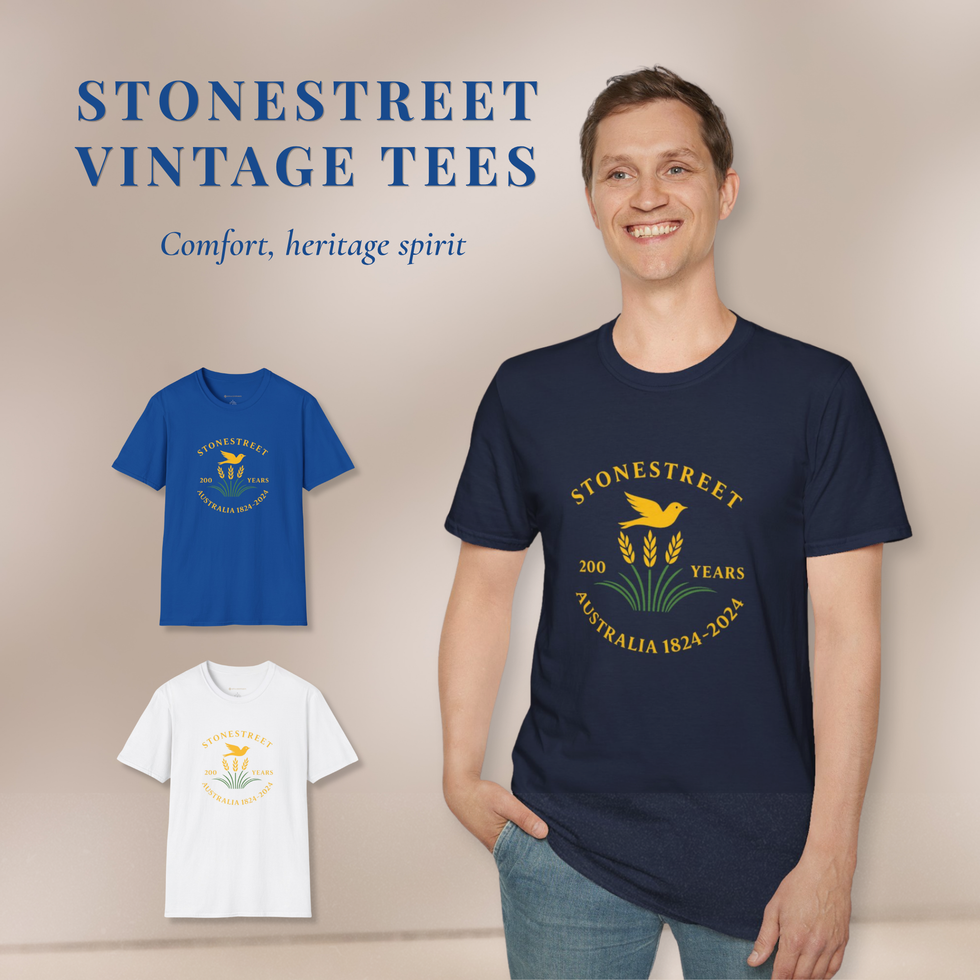 “Stonestreet 200 Years in Australia” – Adults Heavy Cotton Tee