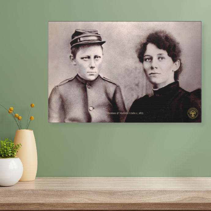 Thomas and Matilda Crain of Kilskeery, Tyrone, Ireland - Heritage Wall Art