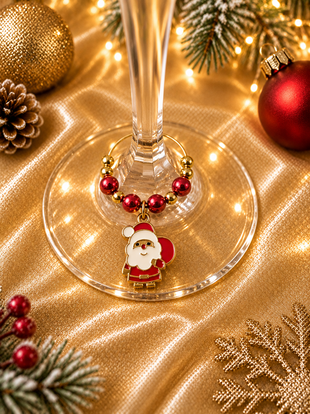 Wine Charm Duos - Santa and Rudolph