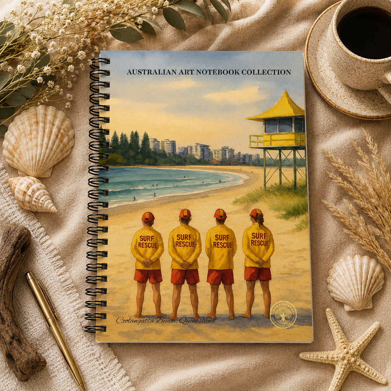 Coolangatta Beach, Australian Notebook Collection - Beach Escapes, Australian Retro Travel Series