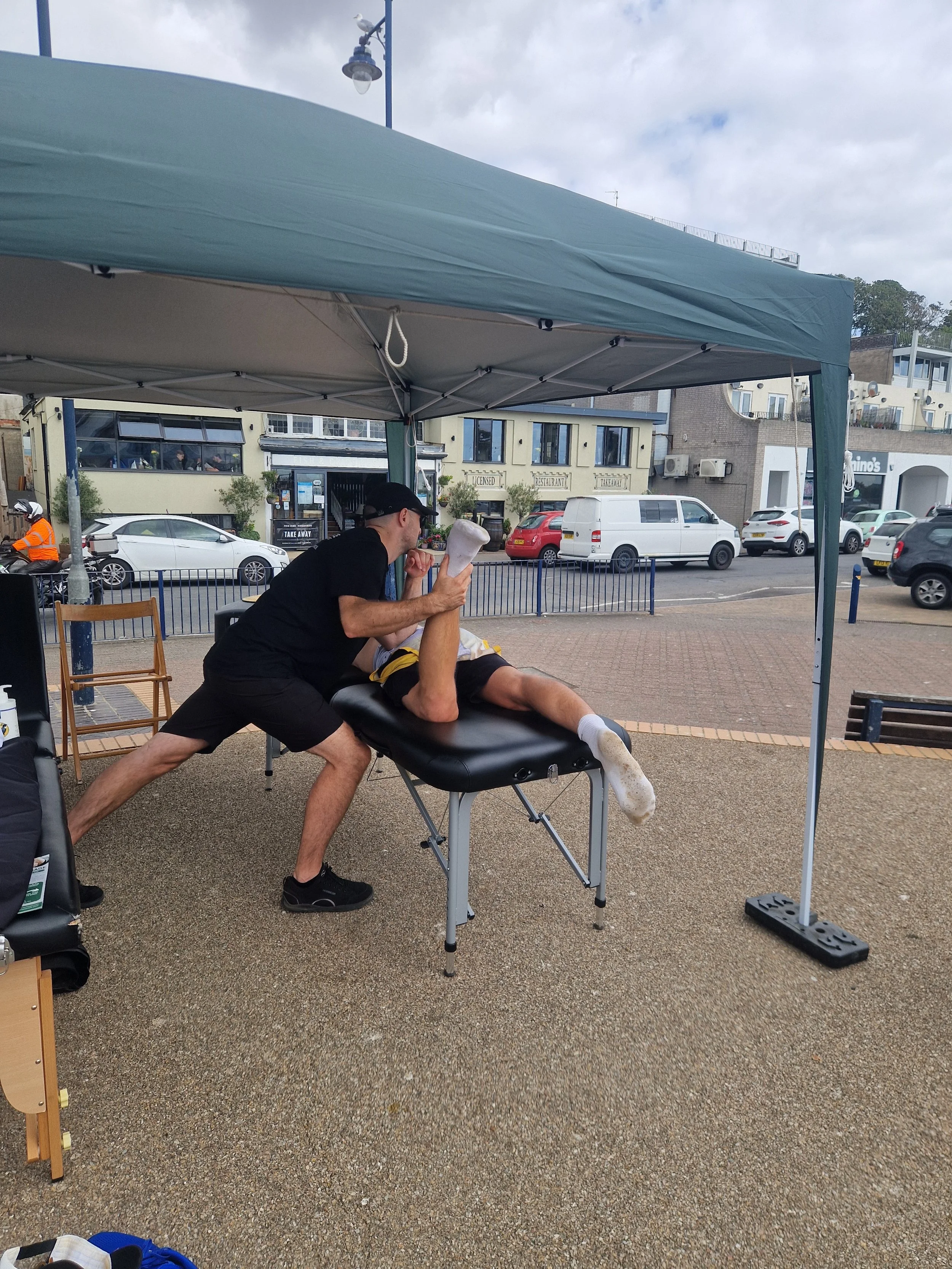Sports Massage Treatment being delivered at Felixstowe Triathlon