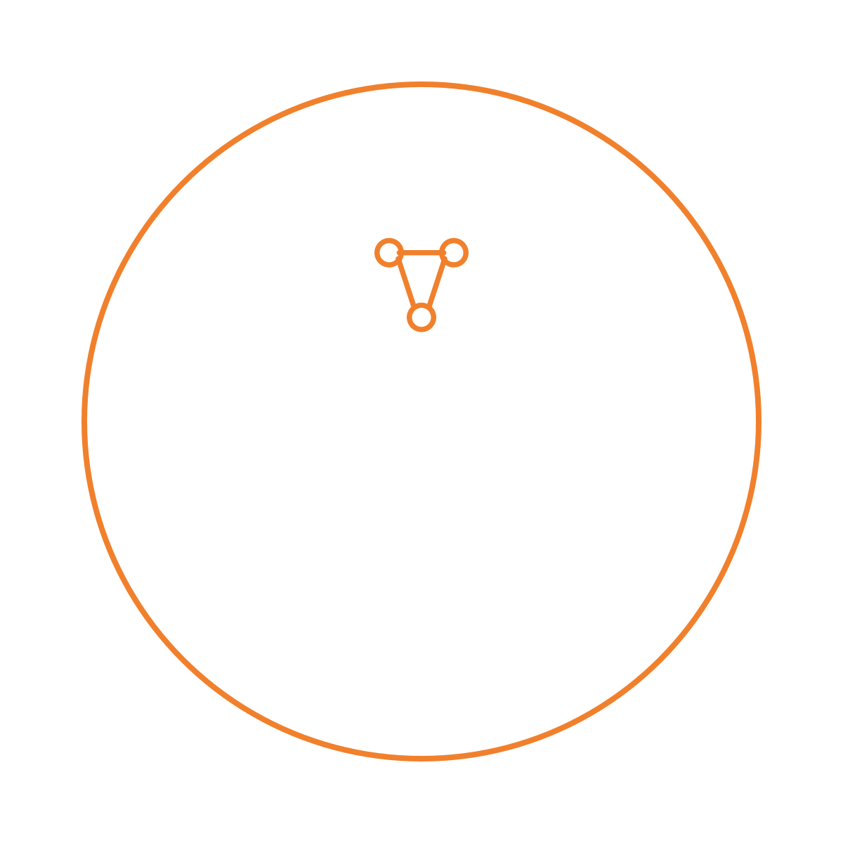 An analog clock showing the time as 11:55 with a black background and orange outline and hands.