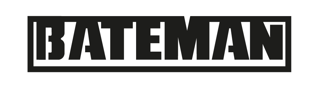 Black and white logo of the Bateman brand.