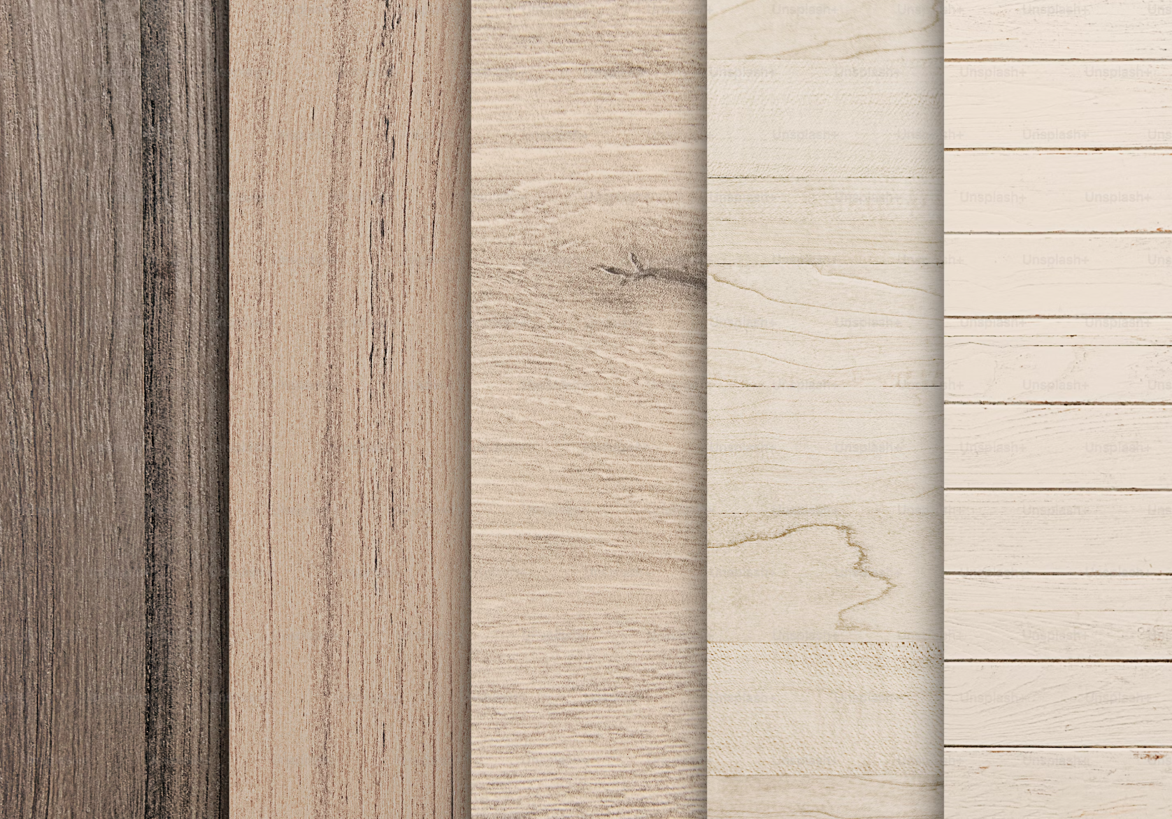 Six vertical wooden planks with varying shades of brown and natural wood grain textures.