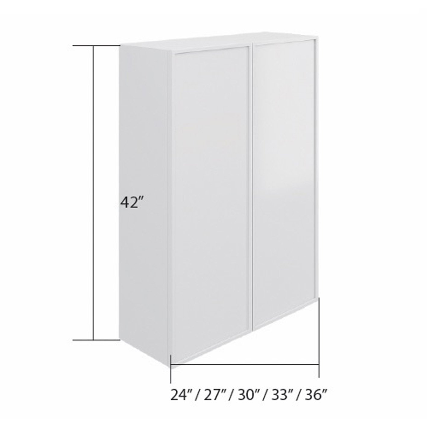 Kitchen Wall Cabinet - H42" Double Door