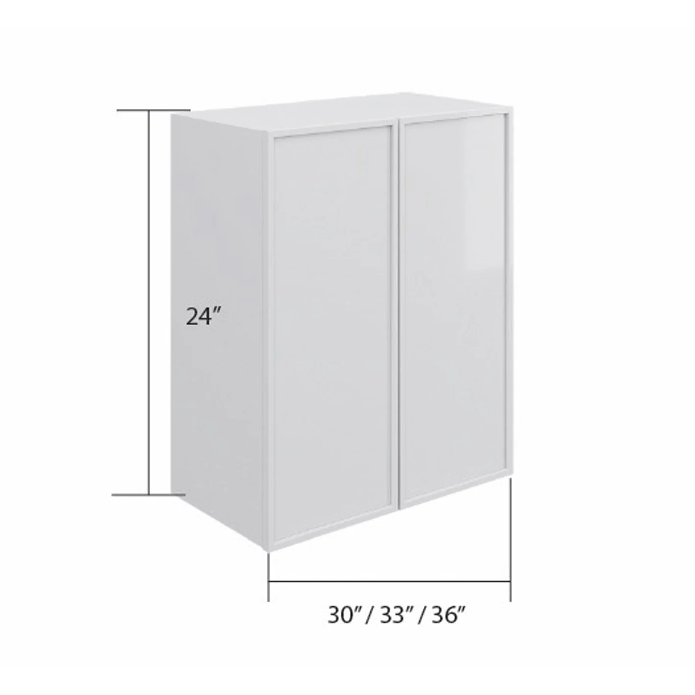 Kitchen Wall Short Cabinet - H24" Double Door