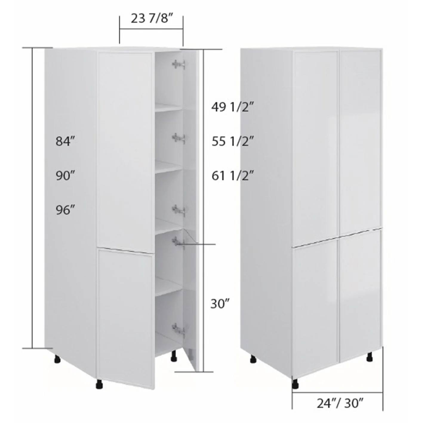 Kitchen Pantry Cabinet - 2 Full Door