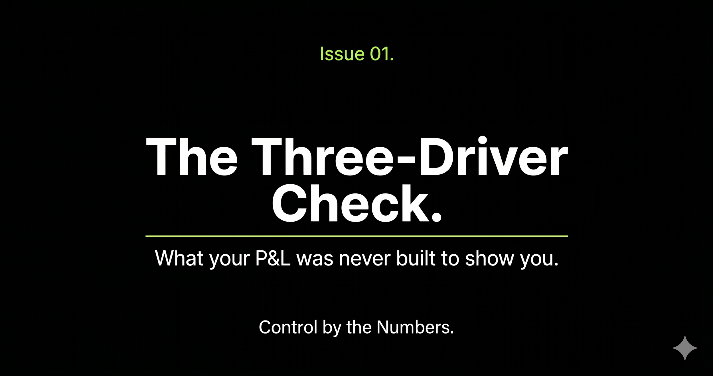 The Three-Driver Check: What your P&amp;L was never built to show you