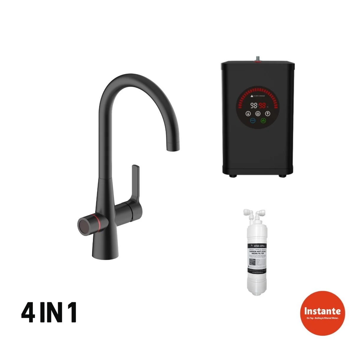 Cingo Matt Black 4 in 1 on Tap Boiling System