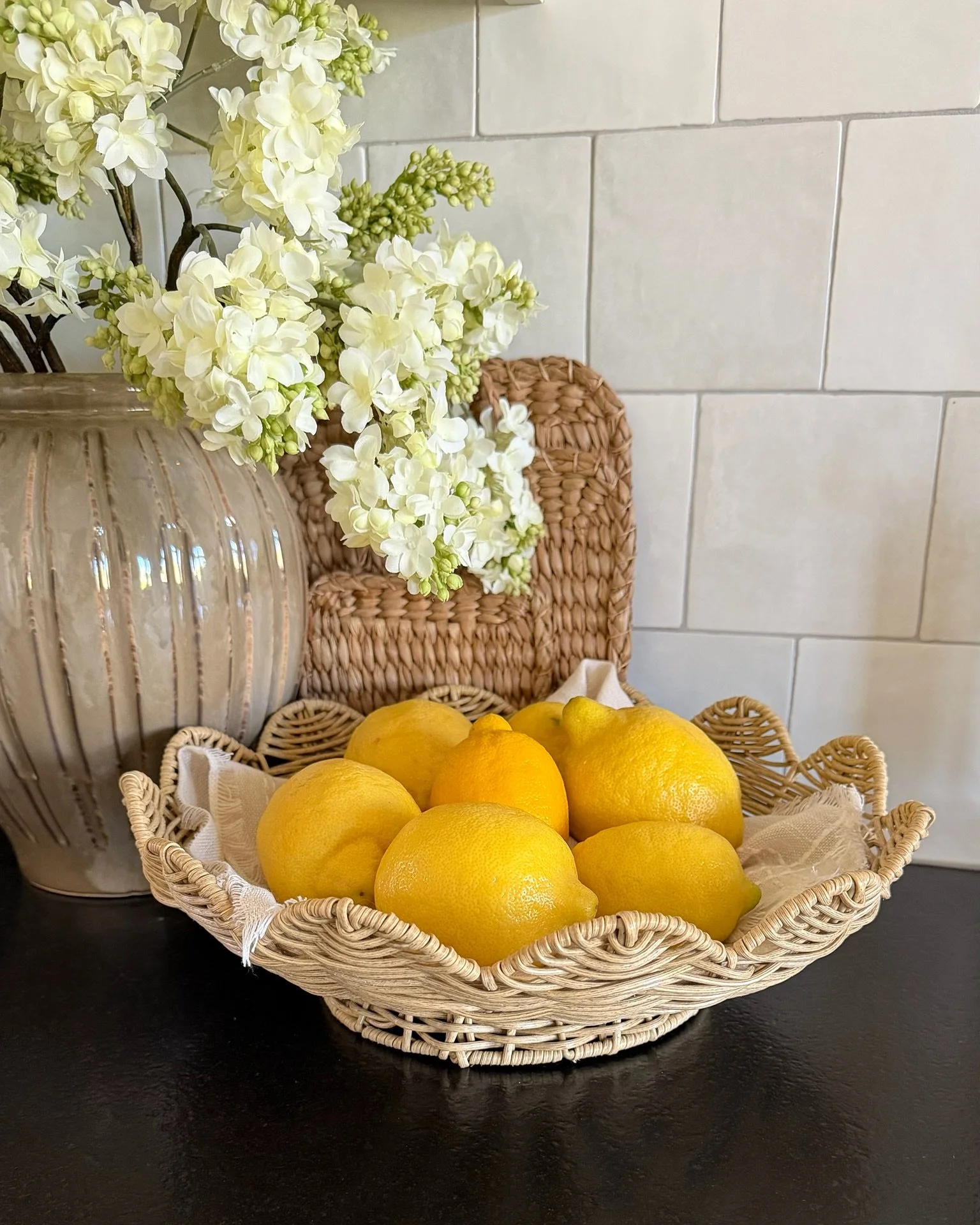 Scalloped Rattan Bowl