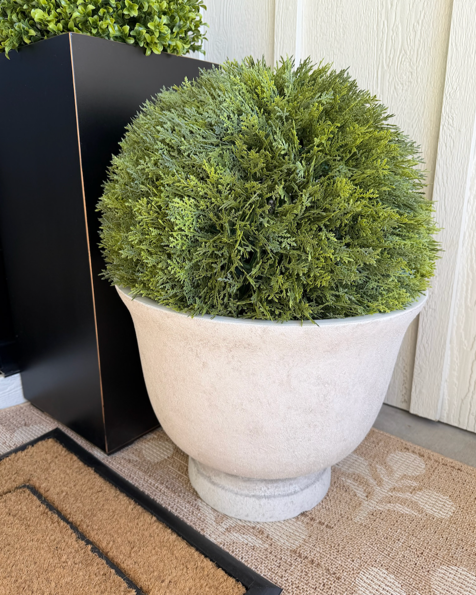 Ceramic Urn &amp; Cypress Ball