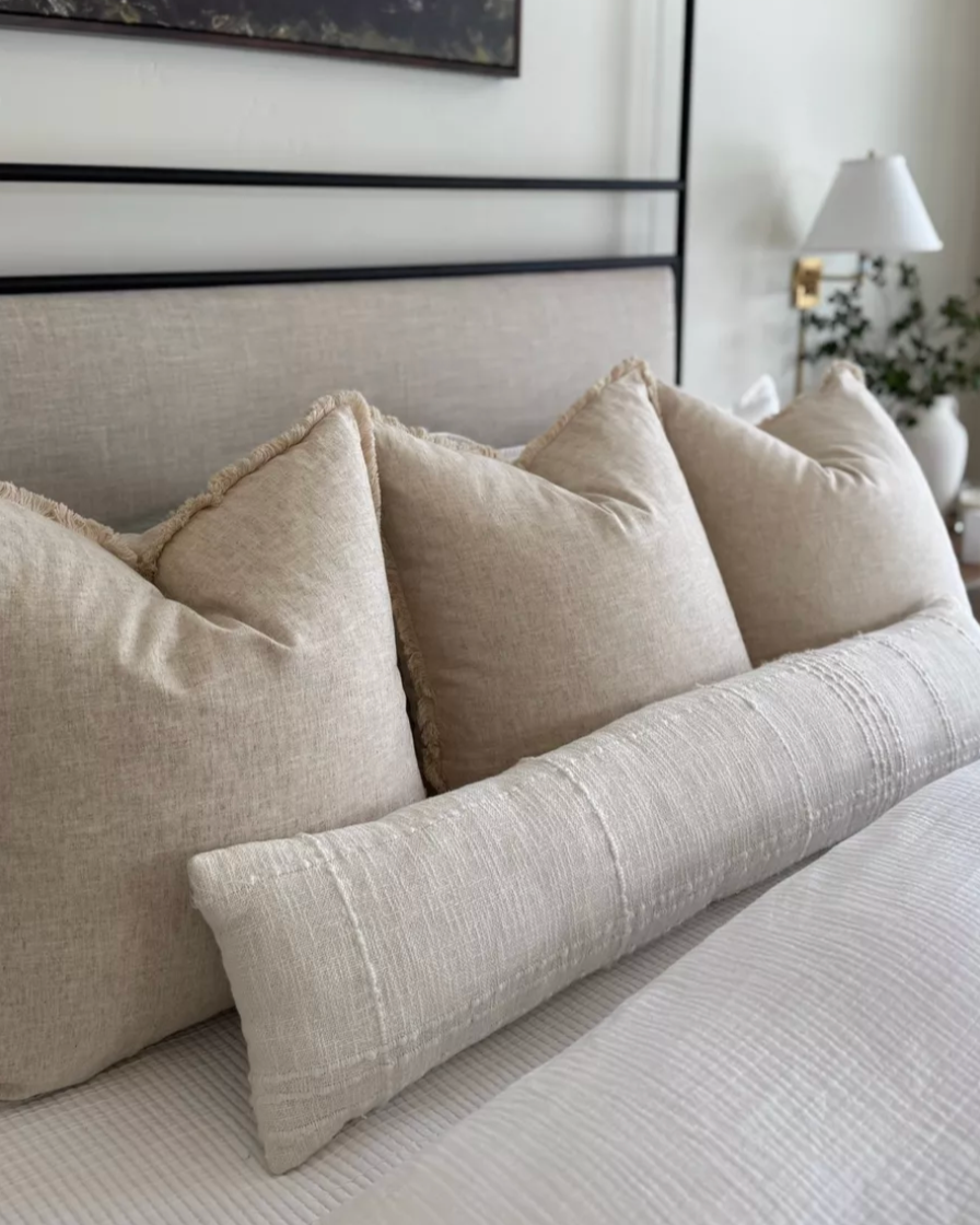 Linen Fringe Throw Pillow Covers