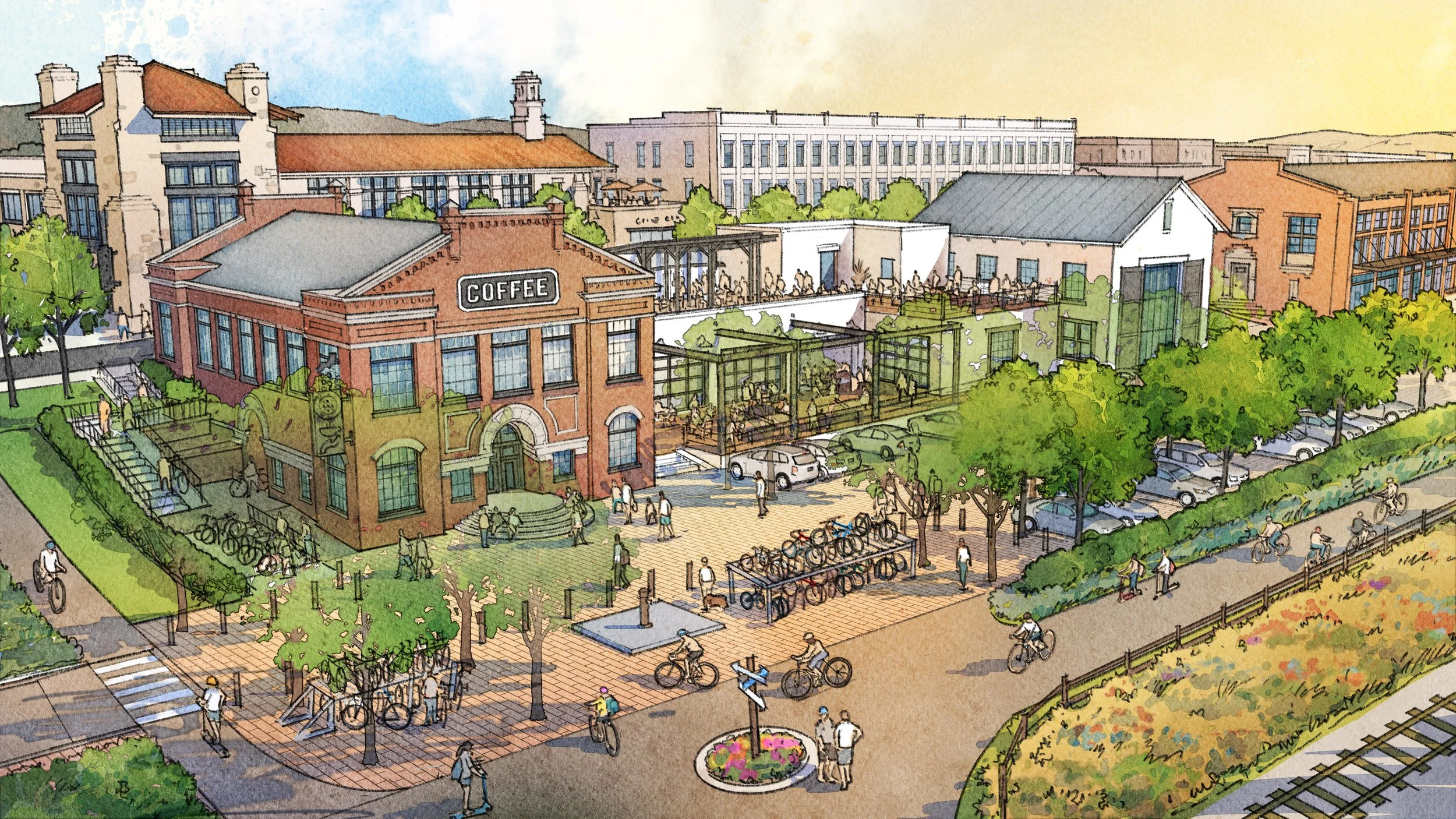  
  Drake Farms   Fayetteville, Arkansas 
   Drake Farms     Client: &nbsp;&nbsp;Drake Farms, LLC 
 Location: &nbsp;&nbsp;Fayetteville, Arkansas
 Size: &nbsp;&nbsp;167 acres
 Type:  &nbsp;&nbsp;New Community, Code
 Transect Zones: &nbsp;&nbsp;T4, T5,