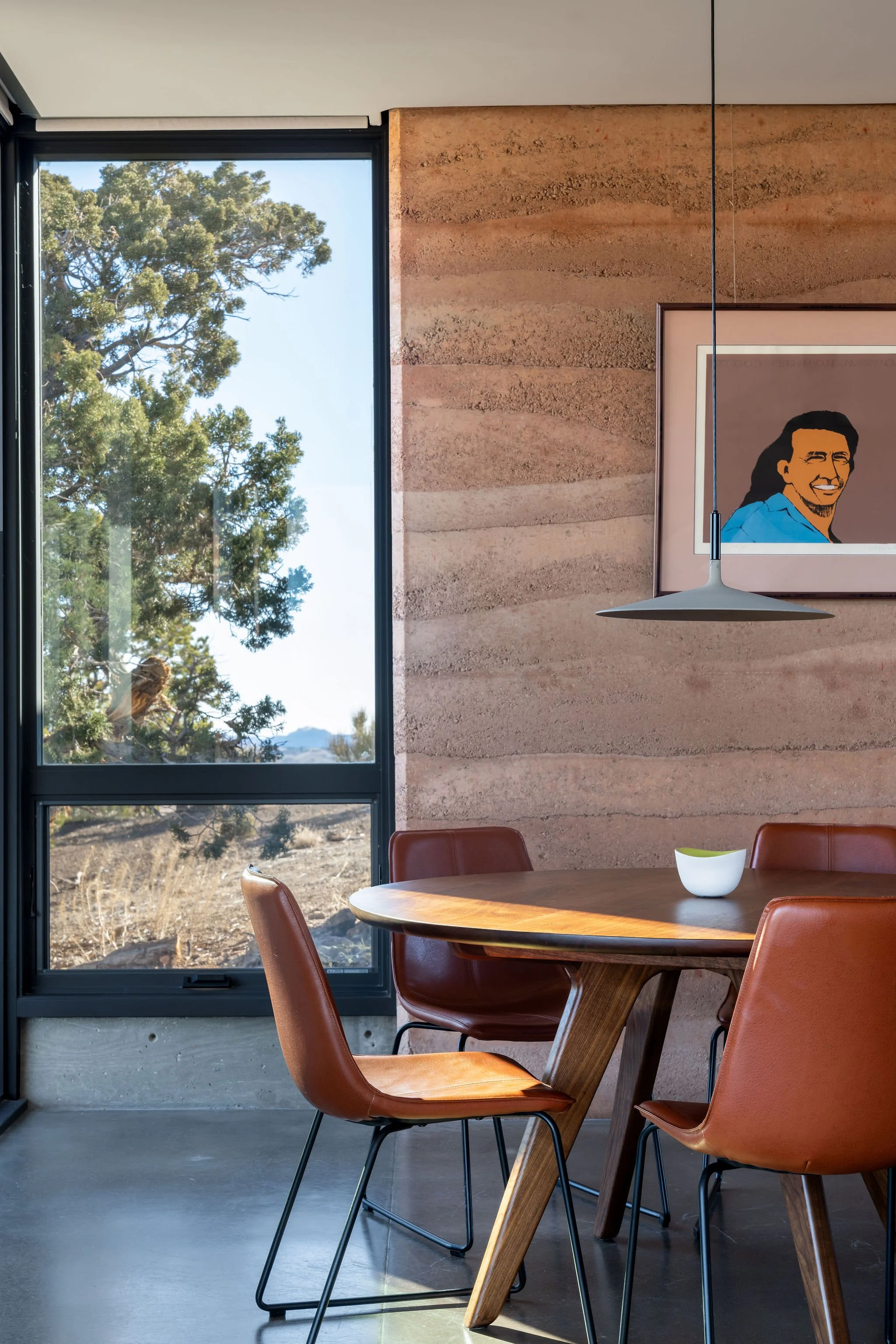 modern dining space in the desert