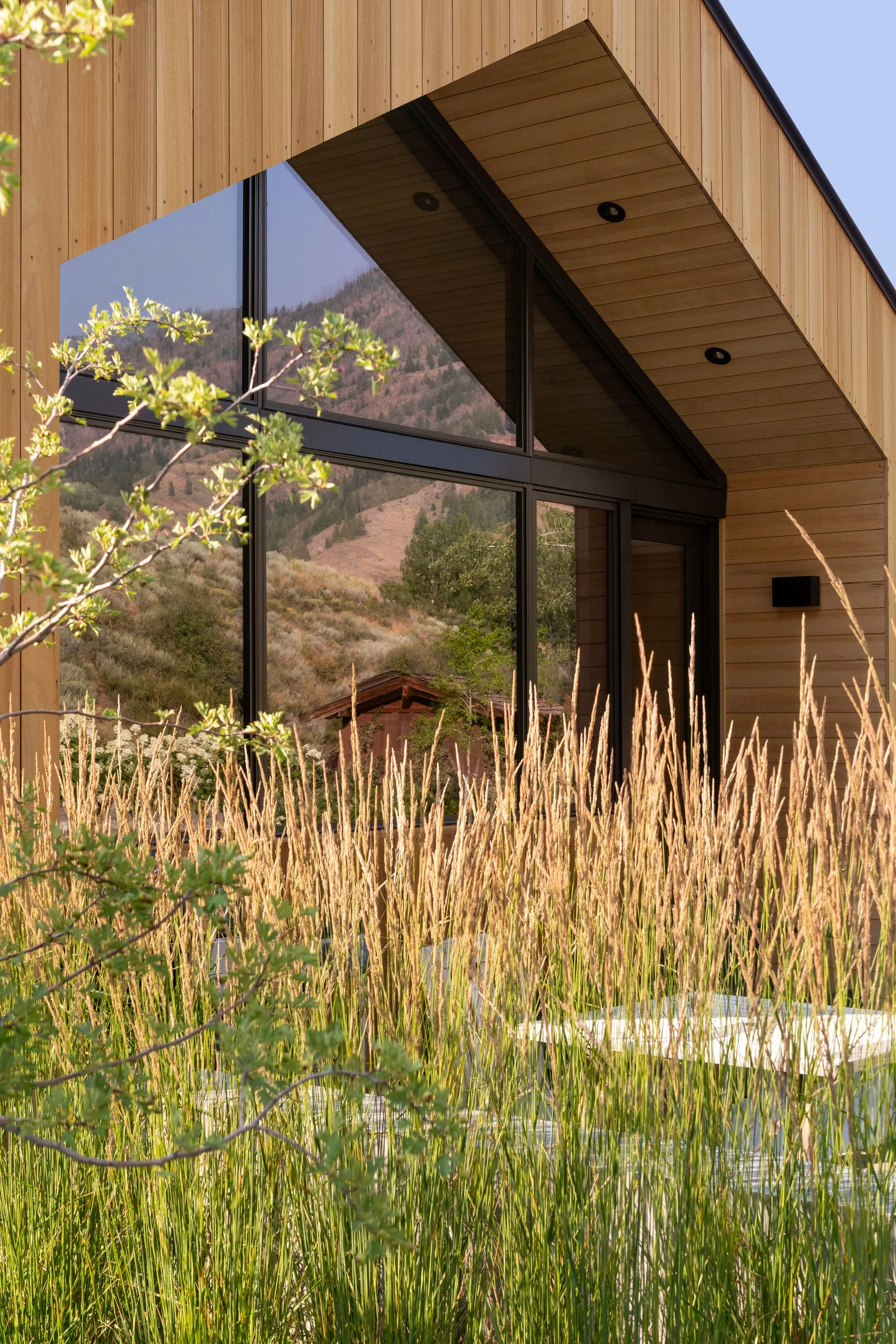 big windows with mountain views