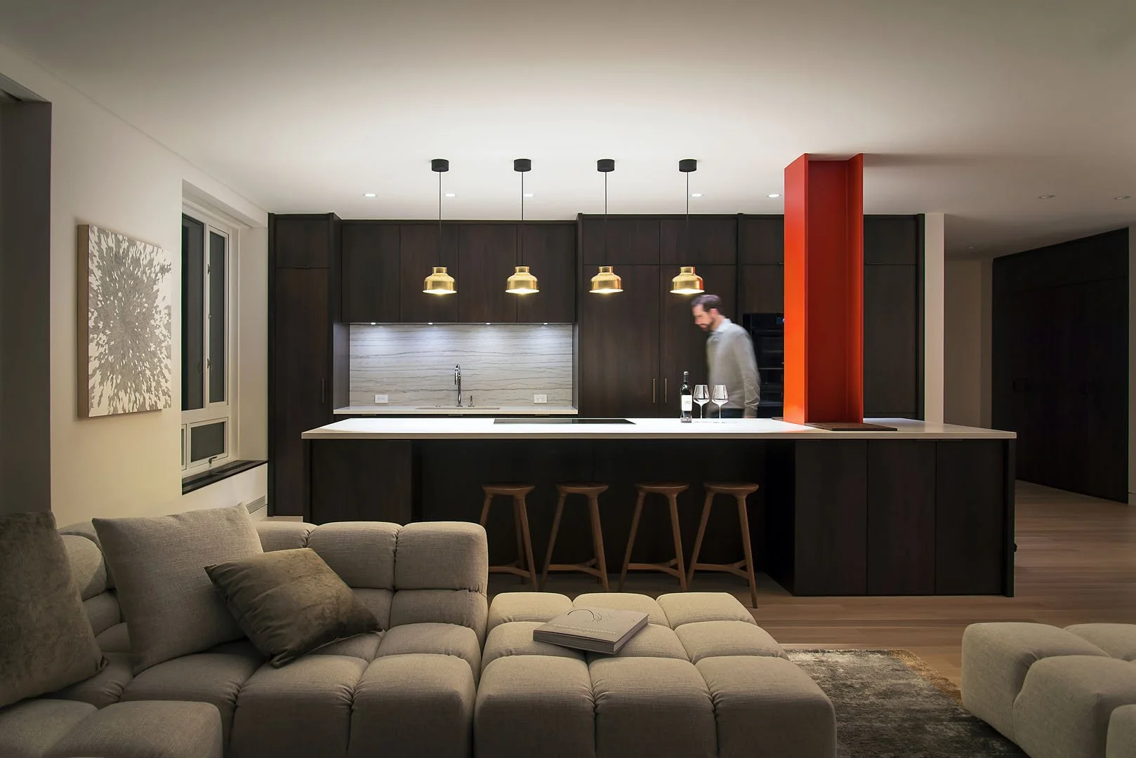 Clean modern kitchen in a Nob Hill residence, San Francisco.