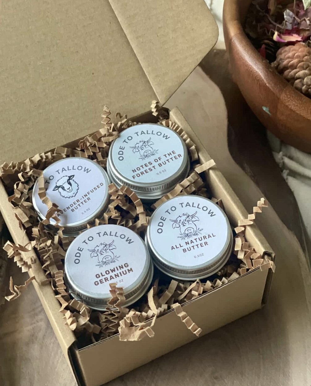 Small Sample Gift Set of Tallow Butters & Wildcrafted Elixirs