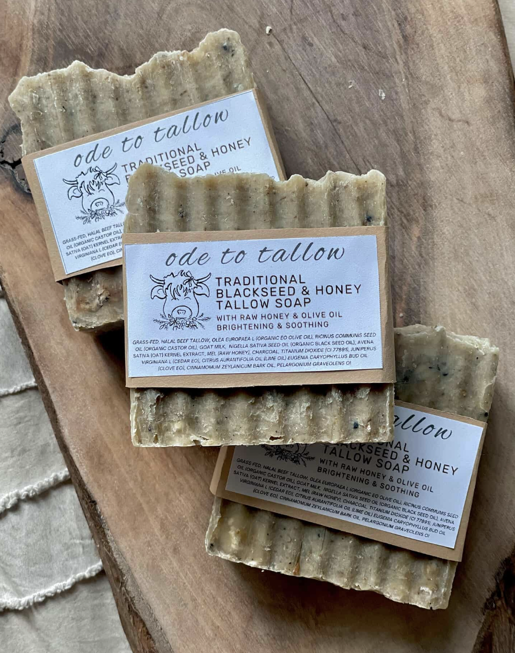 Traditional Blackseed & Honey Tallow Soap | Hot Process Soap with Halal & Grass-fed Beef Tallow