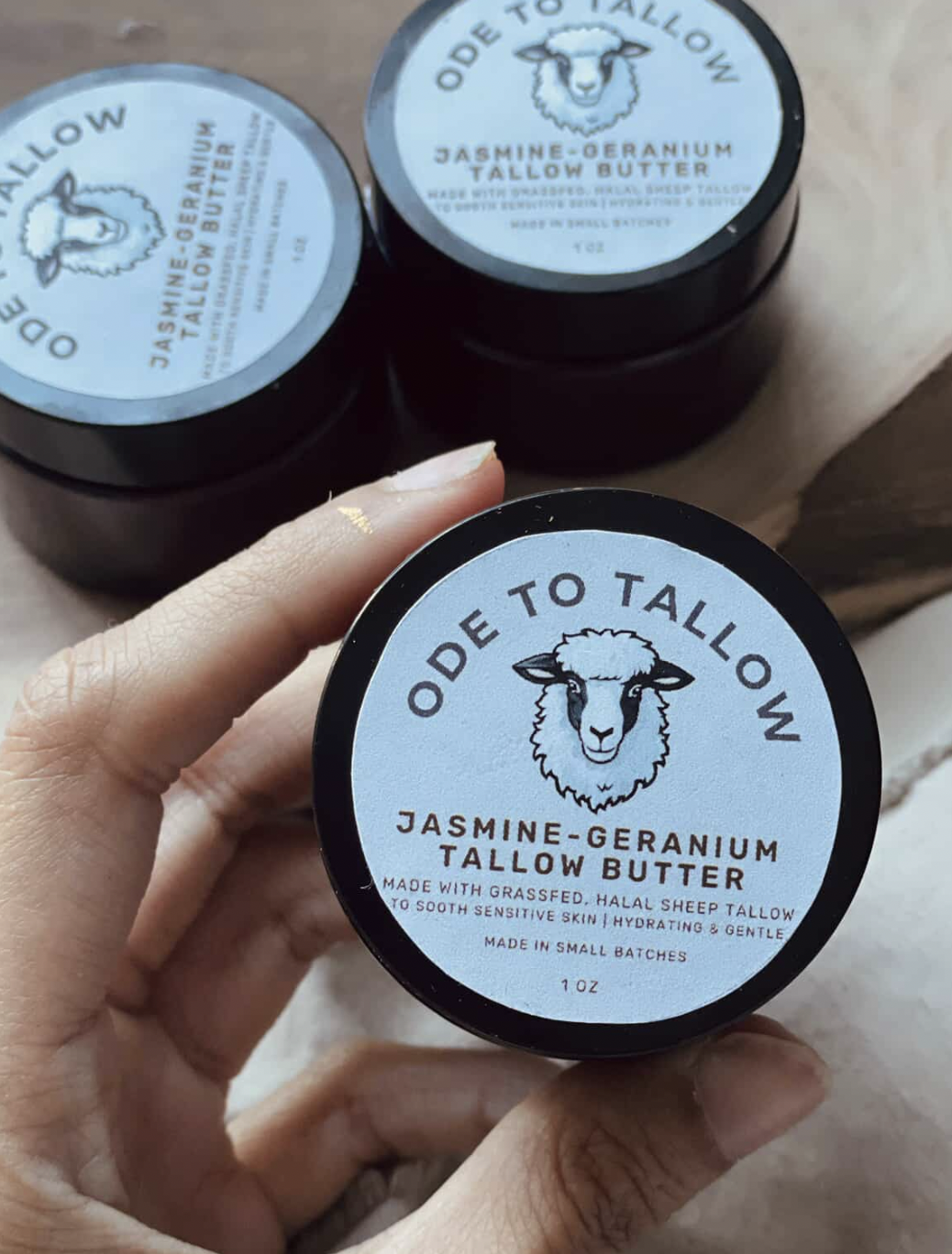 Jasmine-Geranium Glow Face & Body Butter with Halal & Grass-fed Sheep Tallow