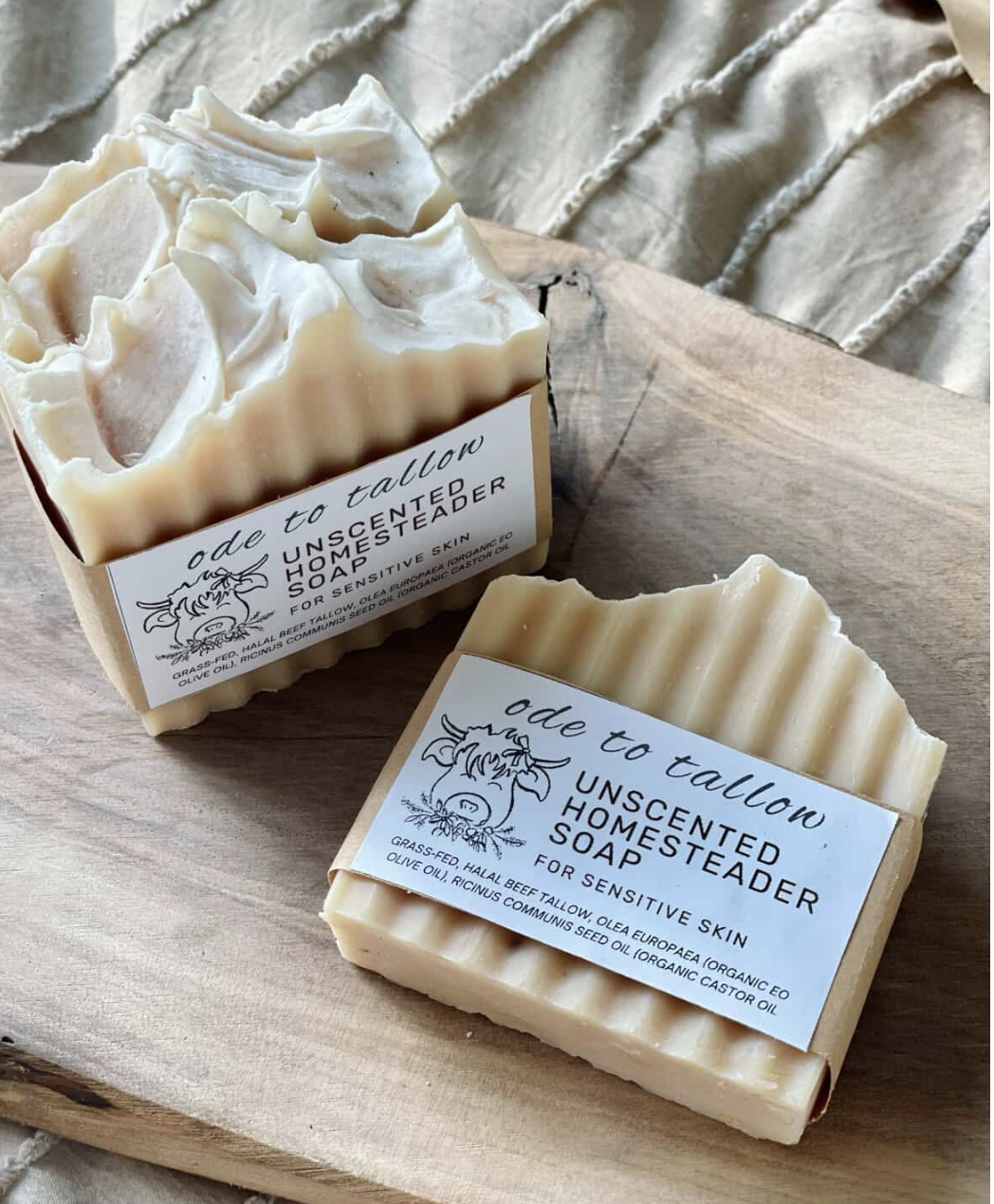 Unscented Homesteader's Tallow Soap | For Sensitive Skin