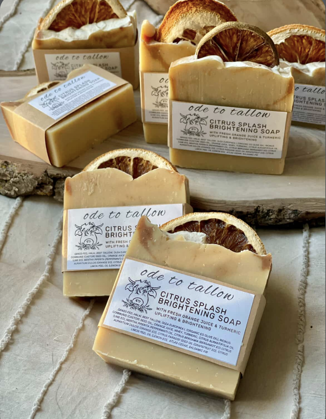 Citrus Splash Brightening Tallow Soap | With Turmeric & Fresh Orange Juice