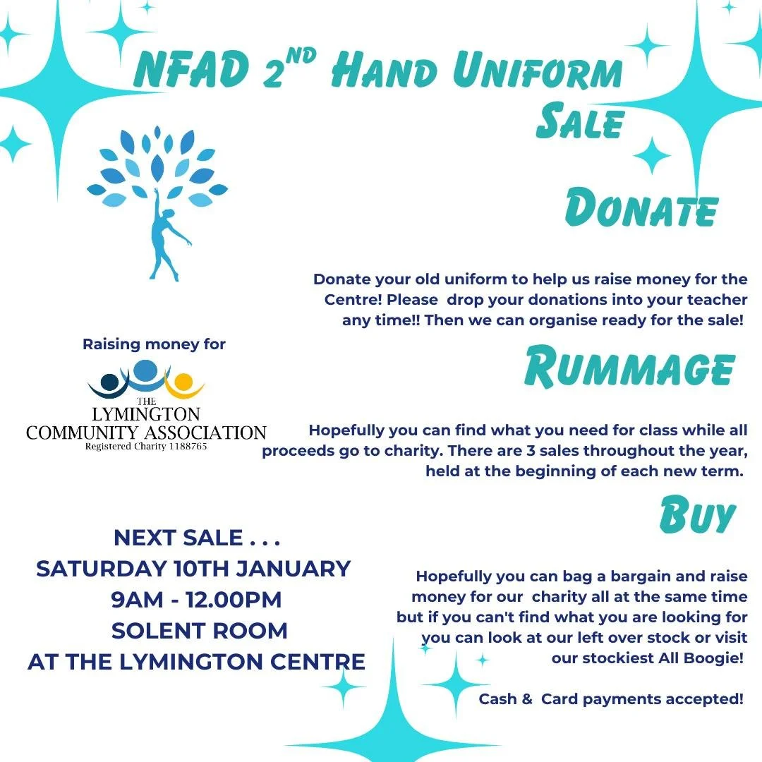 Our next 2nd hand sale is being held this week! 

Saturday 10th January 
9am - 12noon 
The Lymington Centre, Solent room 

Pop along and brows our tables to see if you can grab a bargain as well as raising funds for The Lymington Centre. 

If you can