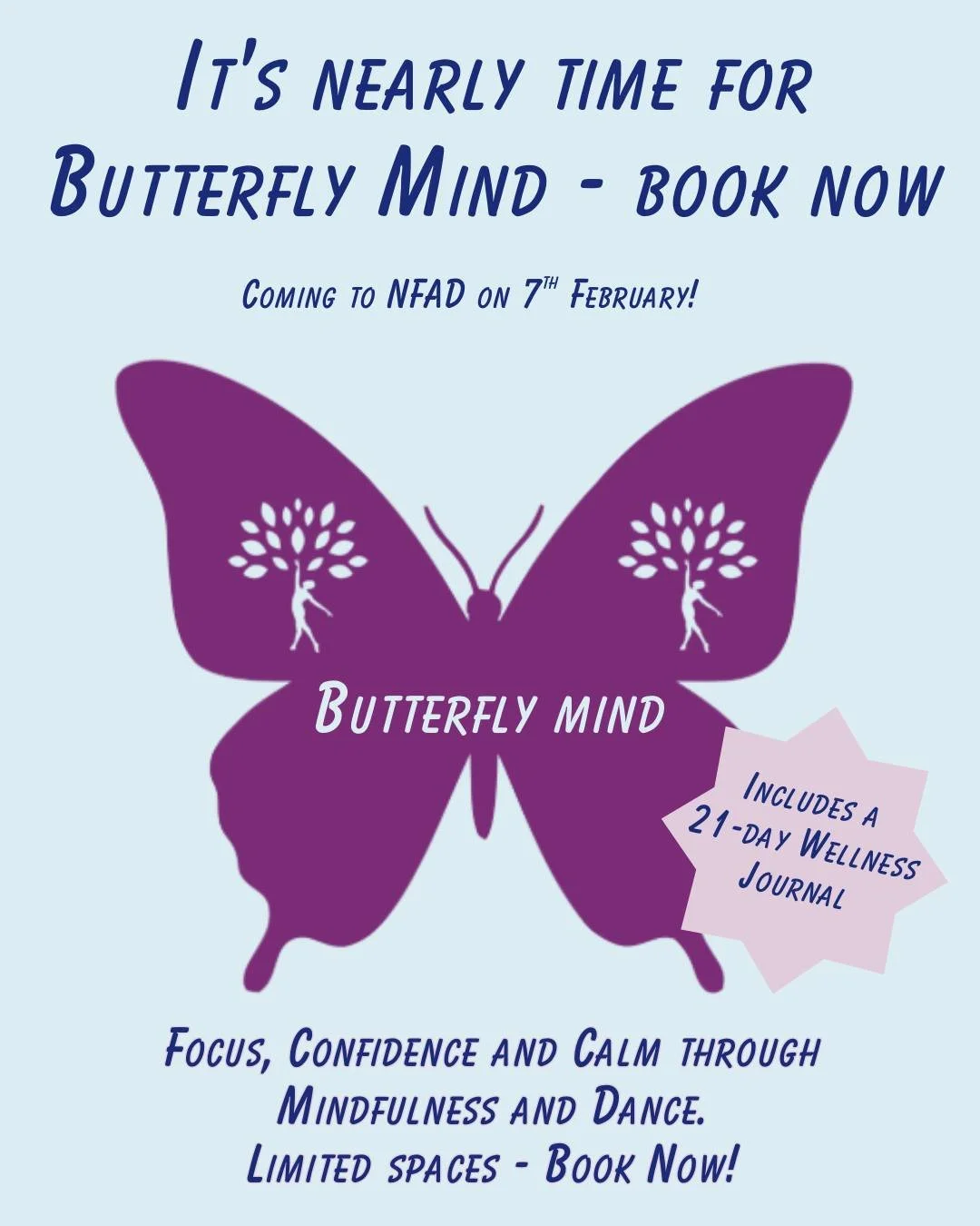🦋 FINAL SPACES &ndash; BOOKING CLOSES SOON! 🦋

Booking closes soon for The Butterfly Mind Workshop &ndash; a full day of dance, movement and emotional wellbeing support for secondary students.

If your child would benefit from:
💬 Greater confidenc