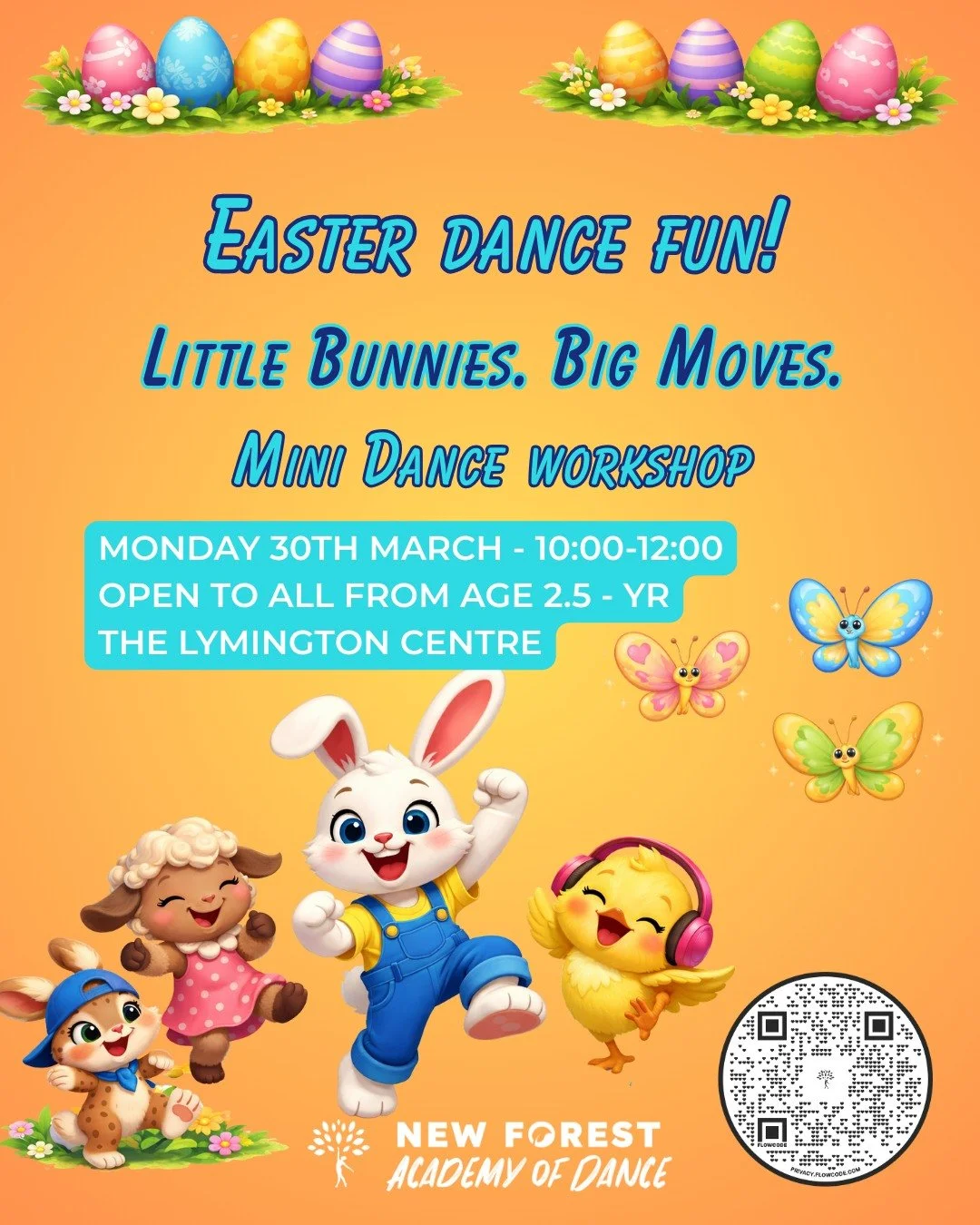 Looking for something special for little ones this Easter? 💙

Our Mini Easter Dance Workshop is perfect for ages 2.5&ndash;Year R.

📅 Monday 30th March
⏰ 10:00&ndash;12:00
📍 The Lymington Centre

A playful, creative morning of movement, music and 