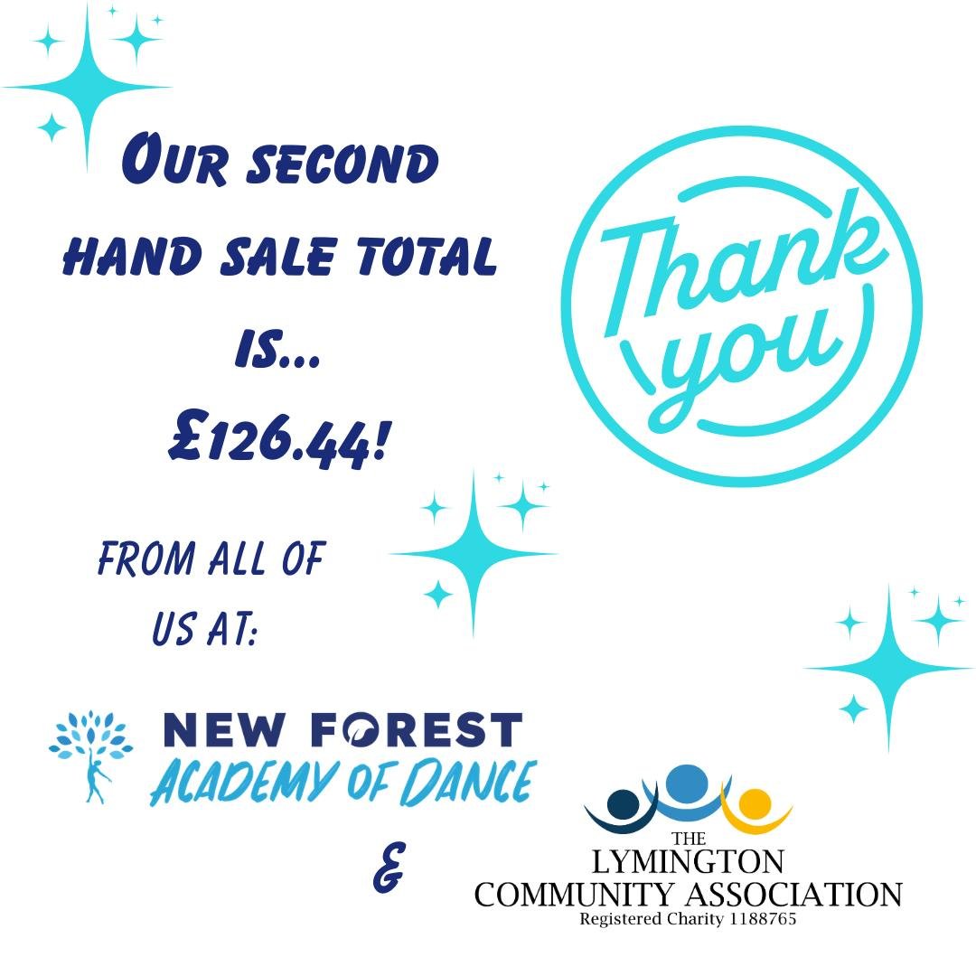 Thank you to everyone who supported the 2nd hand sale at the weekend! 

We are so pleased to have been able to raise just over &pound;120 for The Lymington Centre - The Community Centre @thelymingtoncentre 

Our next sale will be towards the beginnin