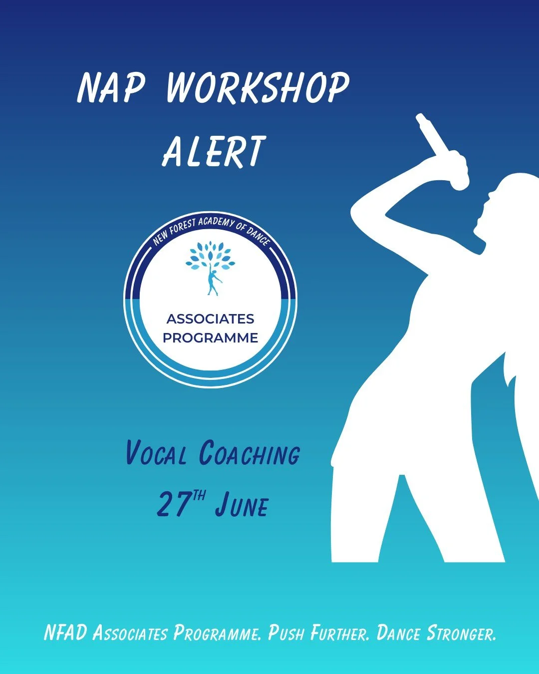 Enjoyed today's NAP Workshop? The next one is available to book via our website!💙

- NAP Vocal Coaching
- Guest teacher Miss Hannah
- Open to NFAD Students from Y7 - Y13
- &pound;15
- Saturday 27th June
- 13:00 - 15:00

Secure your spot today

 #nfa