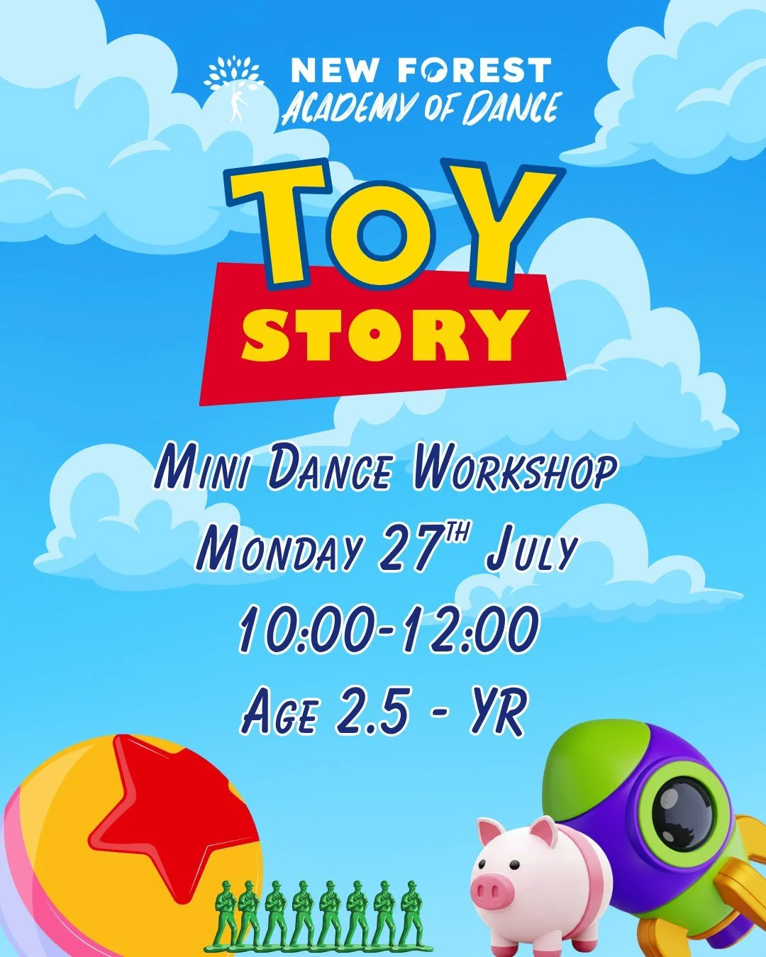 Looking for ways to keep your little ones entertained this summer?

Look no further! NFAD have a series of dance workshops perfect for energetic kids!

🪀 Monday 27th July: Toy Story
🐚Monday 3rd August: Moana
🐠Monday 10th August: Finding Nemo
⚡Mond