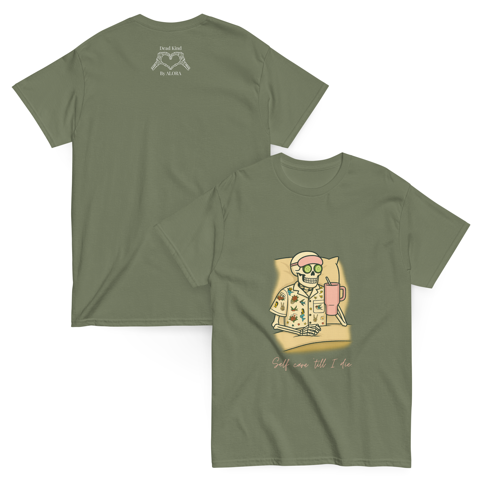 unisex-classic-tee-military-green-front-and-back-692f00e364027.png