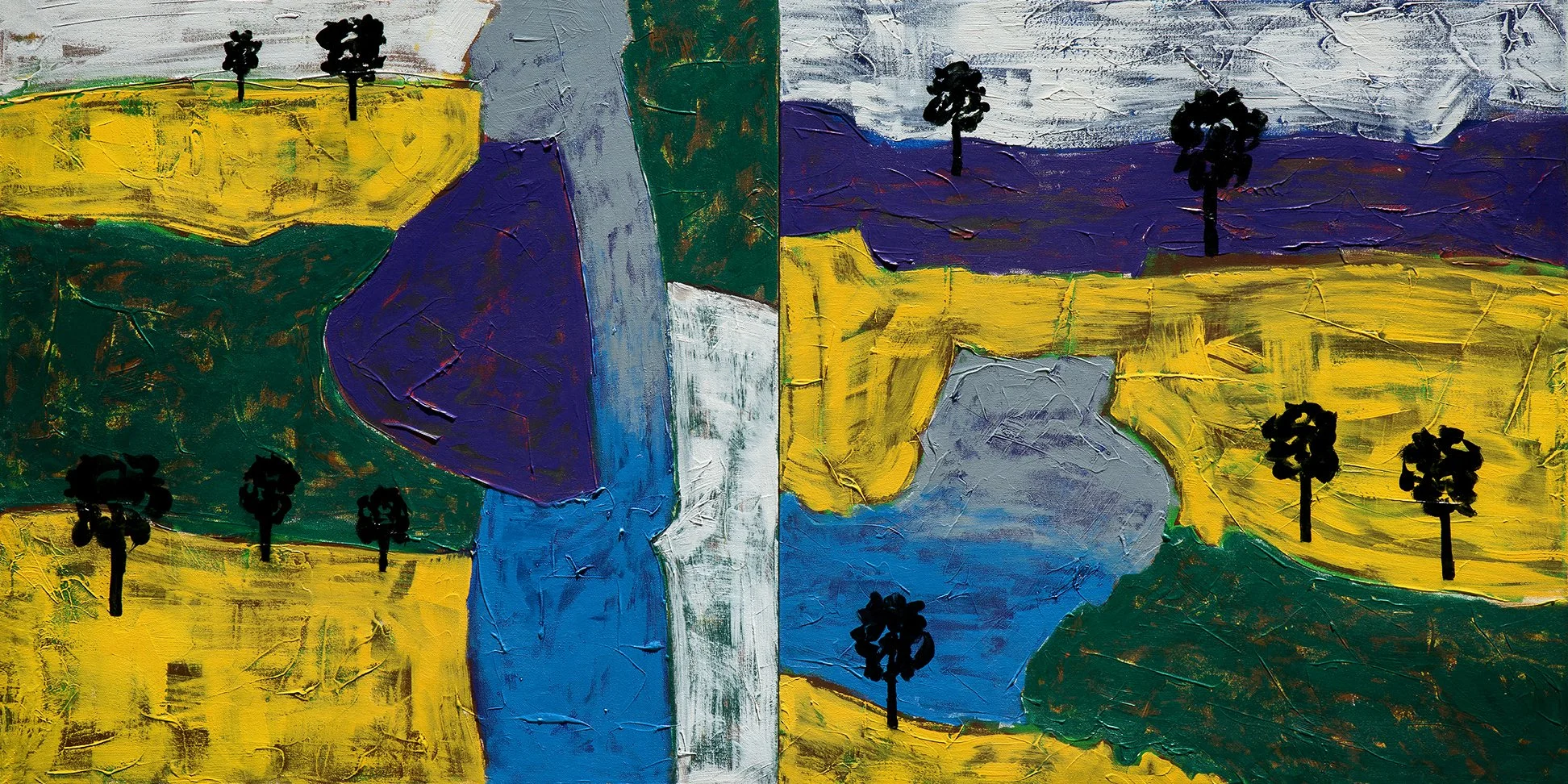 Abstract Landscape Diptych #2, 2026 (30"x60")