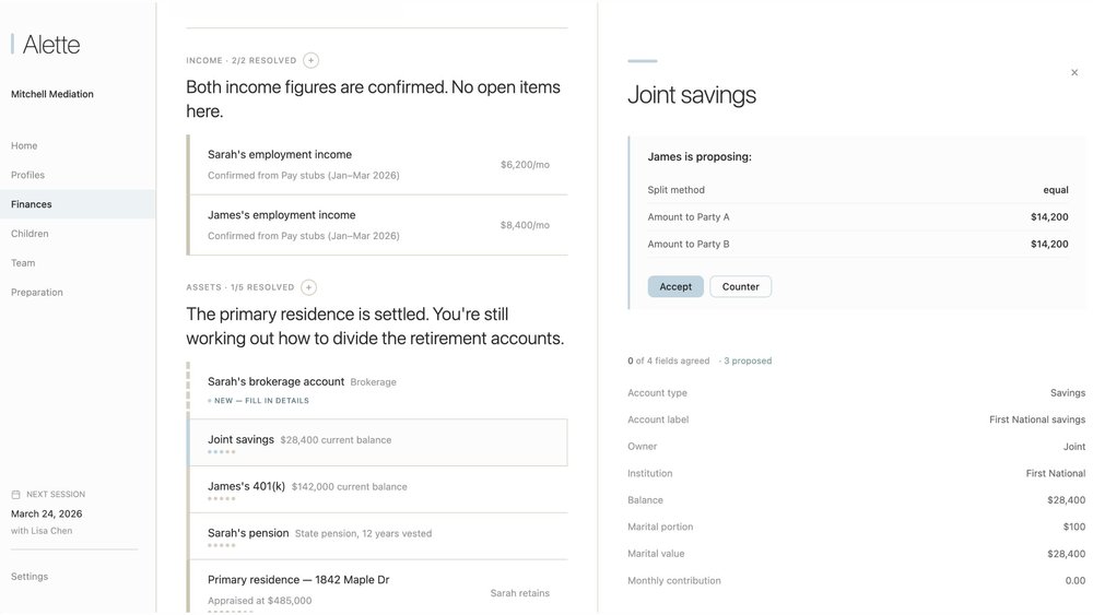 Alette platform — decision view