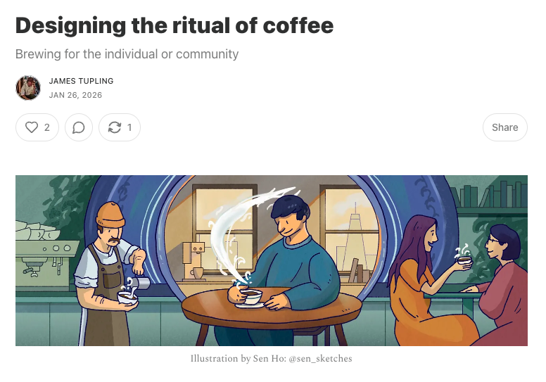 "Designing the ritual of coffee" | Editorial Illustration