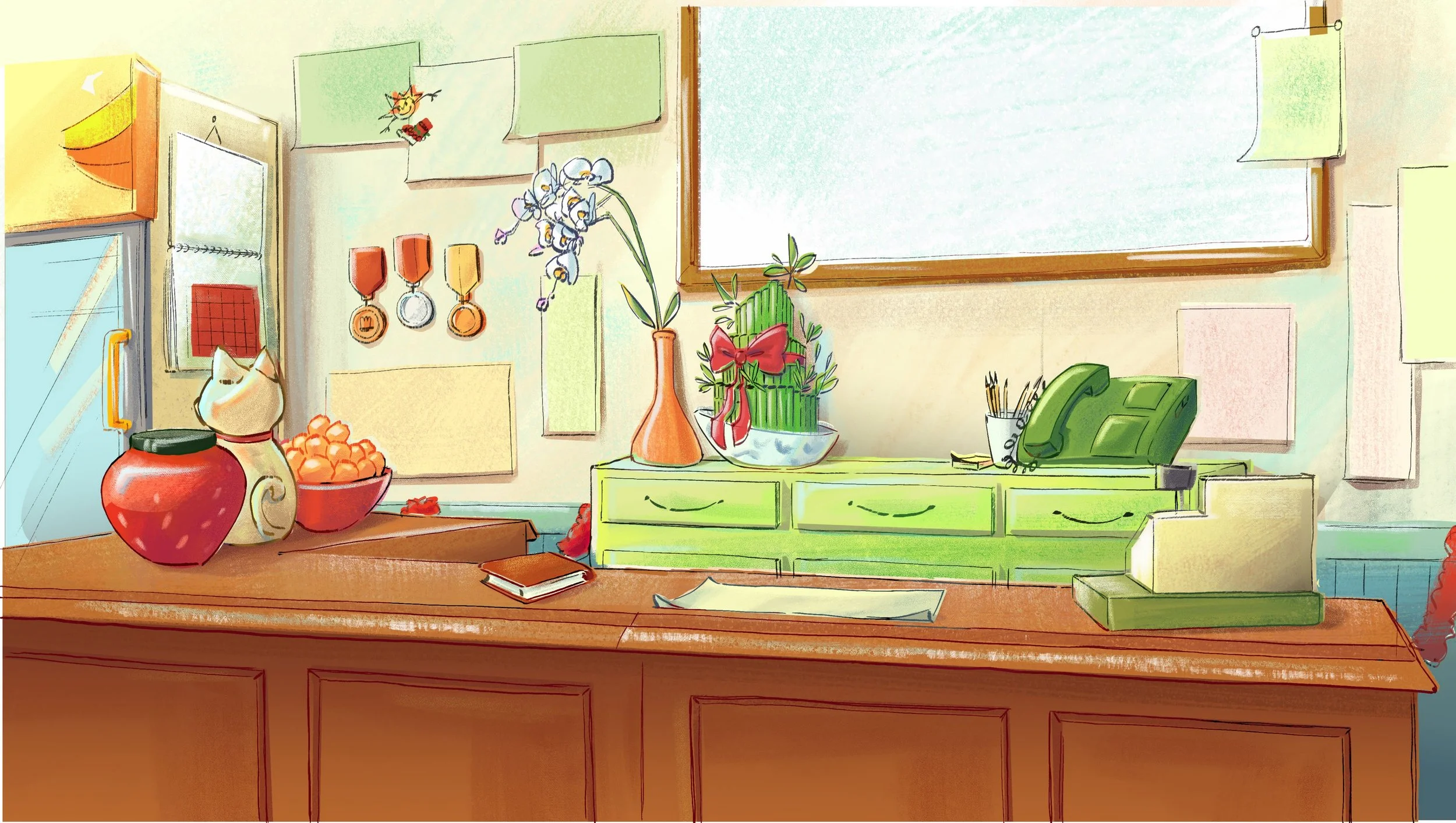 "Nai Nai's Recipe" Animated Film Layout | Layout Design