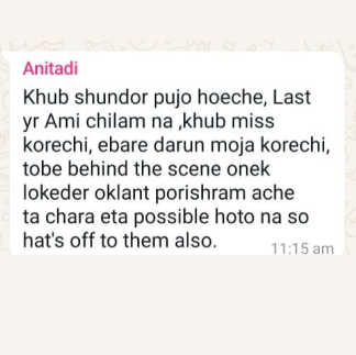 Screenshot of a WhatsApp message in Hindi with English words, discussing a situation involving Ashoka and attempts to avoid being seen, mentioning the camera and security checks.