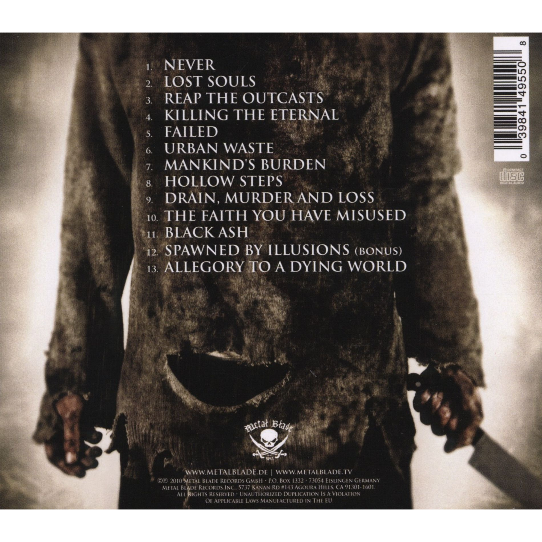 Cataract - Killing The Eternal CD Back.png