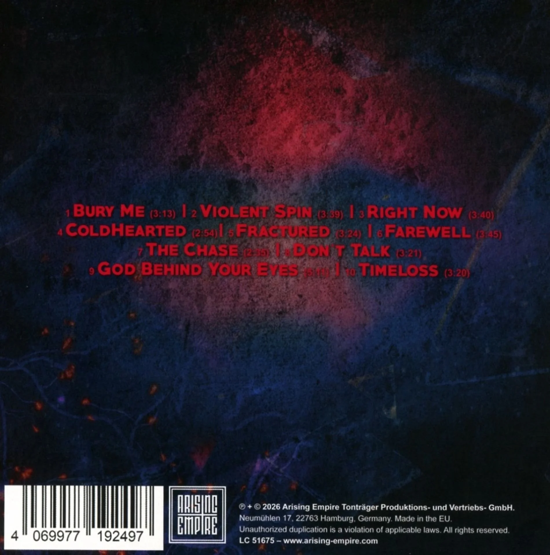Our Mirage - Fractured Minds CD back.jpg