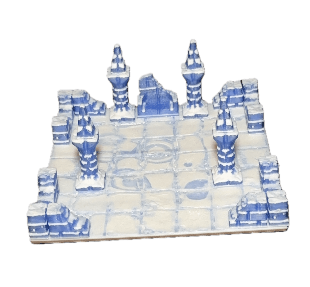 Ice Cavern terrain pack set up on a table