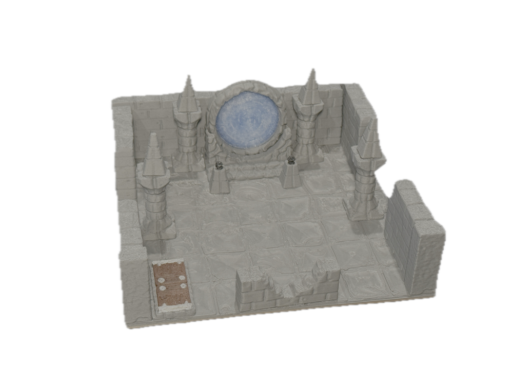 Stone Dungeon terrain pack set up on a table
