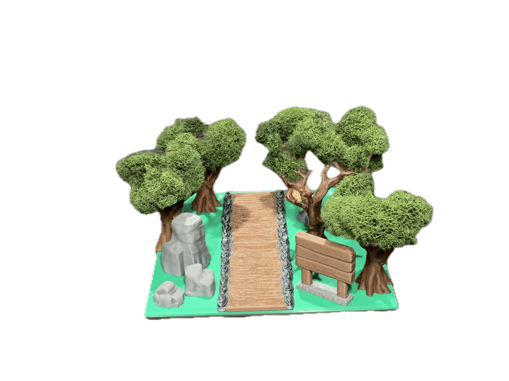 Dirt Path terrain pack set up on a table